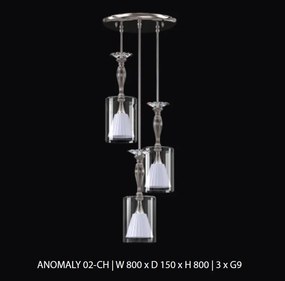 Lustra cu 3 pendule moderna design LUX ANOMALY 02-CH, nickel