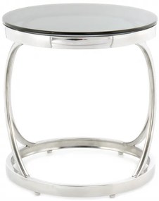 Masuta de cafea rotunda din sticla Weyda 40x40x42 cm negru/argintiu