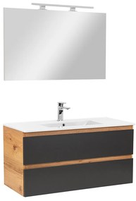 Mobilier complet de baie Vario Forte 100 stejar-antracit