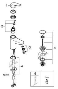 GROHE 24329001 - Baterie pentru lavoar SWIFT DN 15, crom lucios