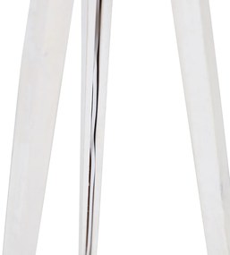 Lampă de podea trepied albă cu abajur din material textil maro deschis 50 cm - Tripod Classic