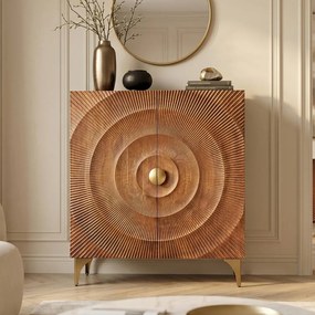 Comoda inalta design vintage Golden Sunset 120cm maro