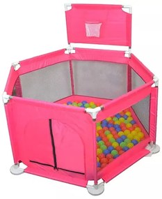 Tarc copii cu 50 de bile colorate, Loc de joaca, Roz, Interior - Exterior