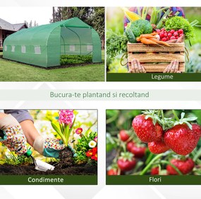 Outsunny Sera Gradina Verde Pentru Legume 6x3x2 | Aosom Romania