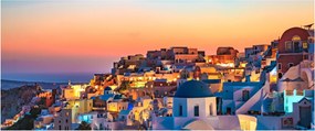 Tablou - Santorini în amurg (120x50 cm)
