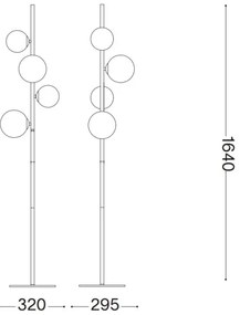 Lampadar LED Ideal Lux PERLAGE 4xG9/3W/230V auriu/fumuriu