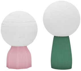 Set de lămpi de birou HOMCOM în stil planetar, tricolor, USB, material plastic, Alb | Aosom Romania