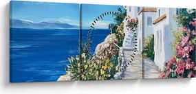 Tablou - Alee lângă mare (cu ceas) (90x30 cm)