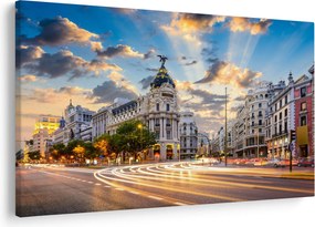 Tablou - Calle Gran Vía, Madrid, Spania (90x60 cm)