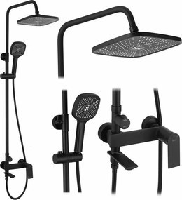 Coloana de dus cu baterie monocomanda negru mat Rea Storm