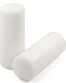Set de lumânări tip pilon, 20 cm, Ø 7,5 cm, alb, 6 buc