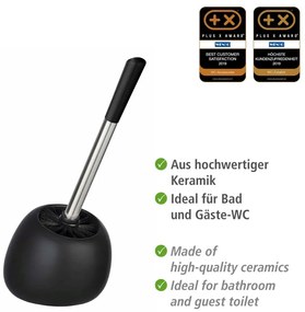 Perie de toaletă cu suport din ceramică Wenko Polaris, negru