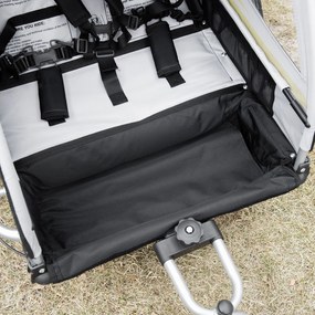 HOMCOM Remorcă Bicicletă pentru Copii, Design 2 în 1 cu Frână și Centură de Siguranță, 142x75x101 cm, Albastru | Aosom Romania