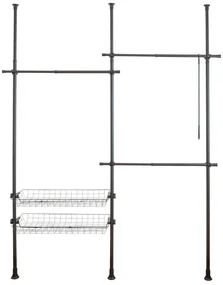 Suport telescopic pentru haine Wenko Herkules Duo, negru