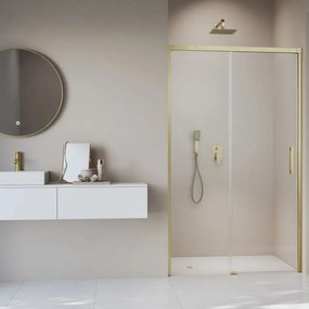 Usa de nisa culisanta Radaway Idea DWJ 130 cm sticla 6 mm finisaj auriu periat-transparent deschidere stanga