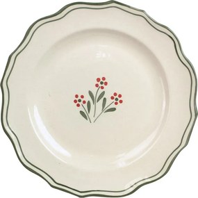 Farfurie din ceramică pictată manual, Ø 28,5 cm, verde, „Esther Wildflower"