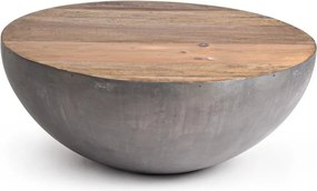 Măsuță de cafea gri/în culoare naturală rotundă din metal ø 90 cm Lancaster – Bizzotto