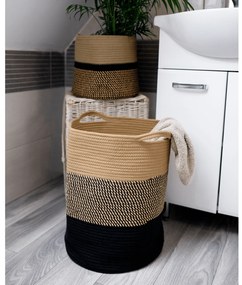 Coş tricotat natural/ model/ negru, 35x45 cm VIDAN