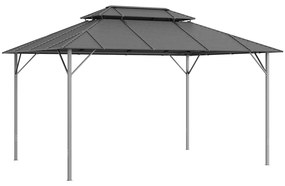 Pavilion cu acoperis dublu, antracit, 3x4 m 3 x 4 m, Fara perete lateral