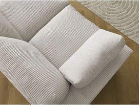 Colțar bej cu tapițerie din catifea reiată Belair – Bobochic Paris