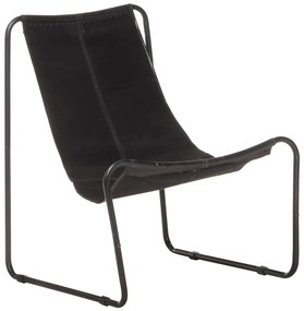 Scaun relaxant, negru, piele naturală