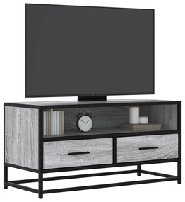 848812 vidaXL Dulap TV, gri sonoma, 80x34,5x40 cm, lemn prelucrat și metal