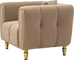 Fotoliu taupe cu tapițerie din catifea Alma – Mauro Ferretti