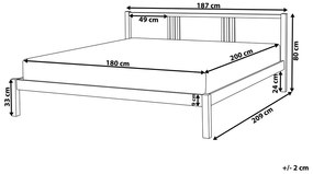 Pat matrimonial 180 cm VALLES (cu somieră) (alb). 1007550