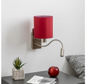 Lampă LED flexibilă de perete Brilagi NUBILA 1xE27/25W/230V + LED/3W crom/roșu Pompeian