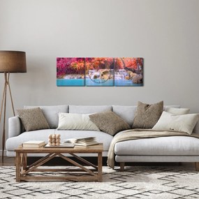 Tablou lagyna turcuaz, Laos, Tat Kuang Si (cu ceas) (90x30 cm)