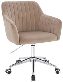 HR190K Scaun Latte din Catifea cu Bază Cromata