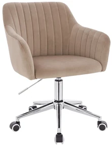 HR190K Scaun Latte din Catifea cu Bază Cromata