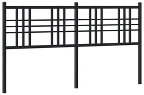 376359 vidaXL Tăblie de pat metalică, negru, 160 cm