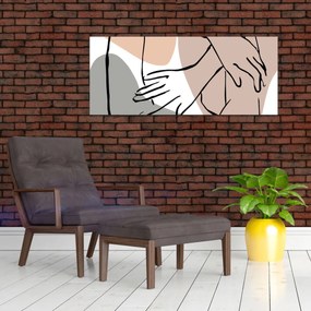 Tablou - Femeie corp linie de artă N⁰2 (120x50 cm)