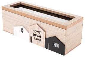 Cutie din lemn Home town, pentru pliculețe de ceai23 x 8 x 8 cm