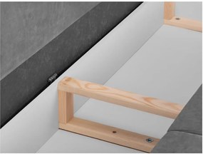 Canapea extensibilă cu 3 locuri și spațiu de depozitare Mazzini Sofas Freesia, gri