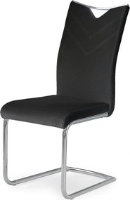 Scaun tapitat K224, negru/crom, piele ecologica/metal, 44X54X100 CM