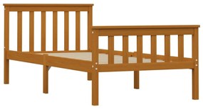 283238 vidaXL Cadru de pat, maro miere, 90 x 200 cm, lemn masiv de pin