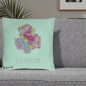 Perna Personalizata Zodie Gemeni, 40x40 cm, Verde Menta, Husa Detasabila, Perna Inclusa, BEKZ®