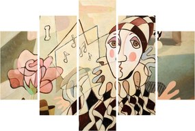 Tablou - Cubismul - arlechin și trandafir (150x105 cm)