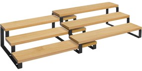 Set de 2 organizatoare de rafturi , suport extensibil pe 3 niveluri , negru-maro