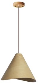 Lustră suspendată pe cablu din lemn masiv, Ø 45 cm, 1xE27/60W/230V, stejar/hevea