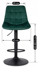 JAKS Scaun de bar Arcos2 velvet verde