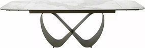 Masa extensibilă Infinity Ceramic alb lucios/cupru L160-240xl95 cm