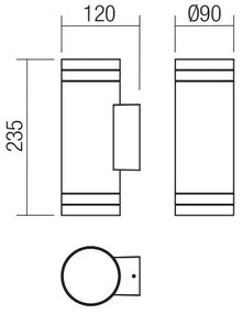Aplică de exterior Redo 90518 CARGO 2xGU10/28W/230V IP54 antracit