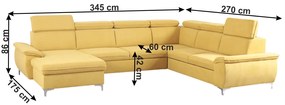Canapea, muştar, model stânga, MARELIA