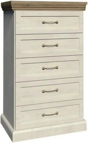 Comoda cu sertare ROYAL KS5, pin nordic/stejar salbatic, PAL melaminat