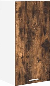 vidaXL Dulap suspendat cu ușă Stejar afumat și alb 40 x 31 x 80 cm