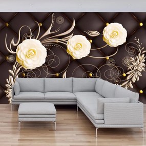 Fototapet - Trandafiri - fundal maro (147x102 cm)