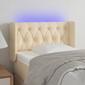 3123551 vidaXL Tăblie de pat cu LED, crem, 83x16x78/88 cm, textil